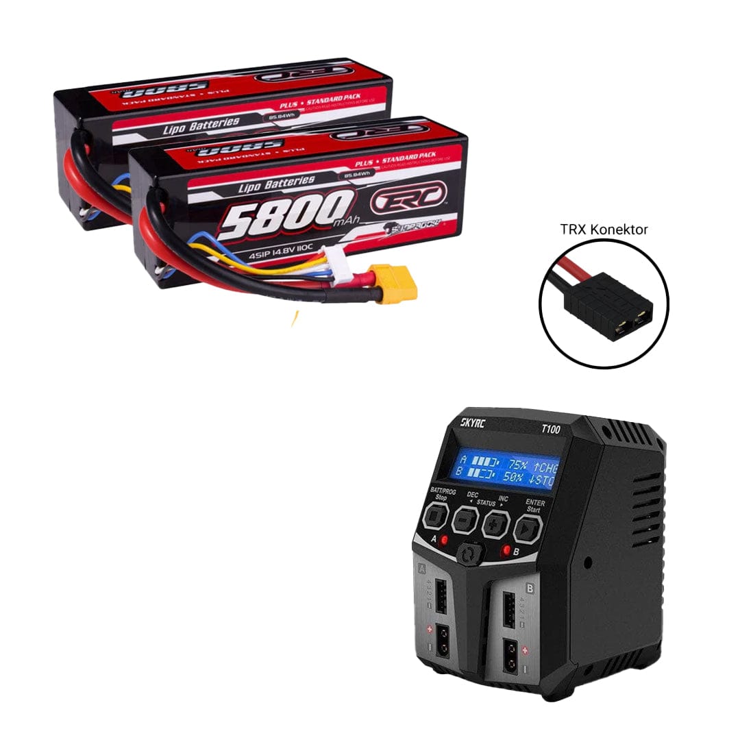 ERC Plus 2x 5800mAh 4S LiPo / SkyRC T100 Dual Şarj Aleti - 8S Hobi Paketi