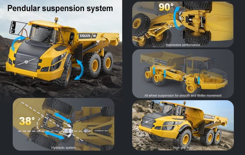 1/16 Volvo A40G RC Kaya Kamyonu - Hidrolikli