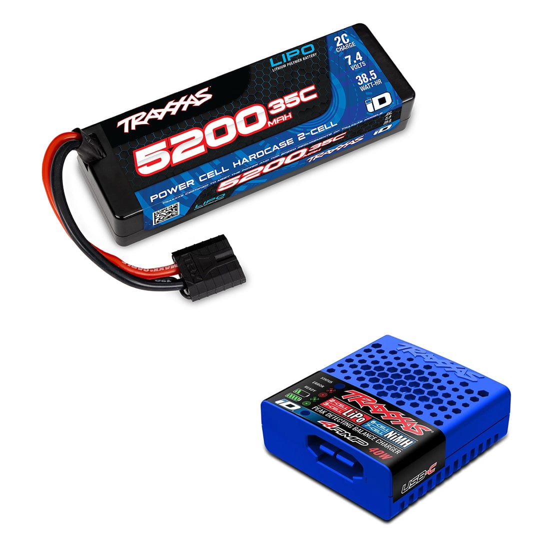 Traxxas 2S 5200mAh Harcase LiPo - USB-C Şarj Aleti Başlangıç Paketi