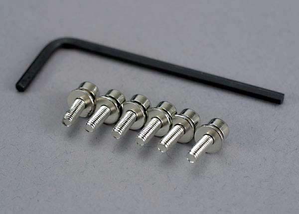 Screws, 3x10mm caphead machine (hex drive) (6)/ lockwashers (6)/ hex wrench