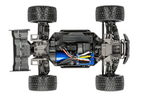 [Motor] Traxxas Mini XRT VXL-3s - üstten şasi görünümü Velineon brushless motor ve LiPo batarya