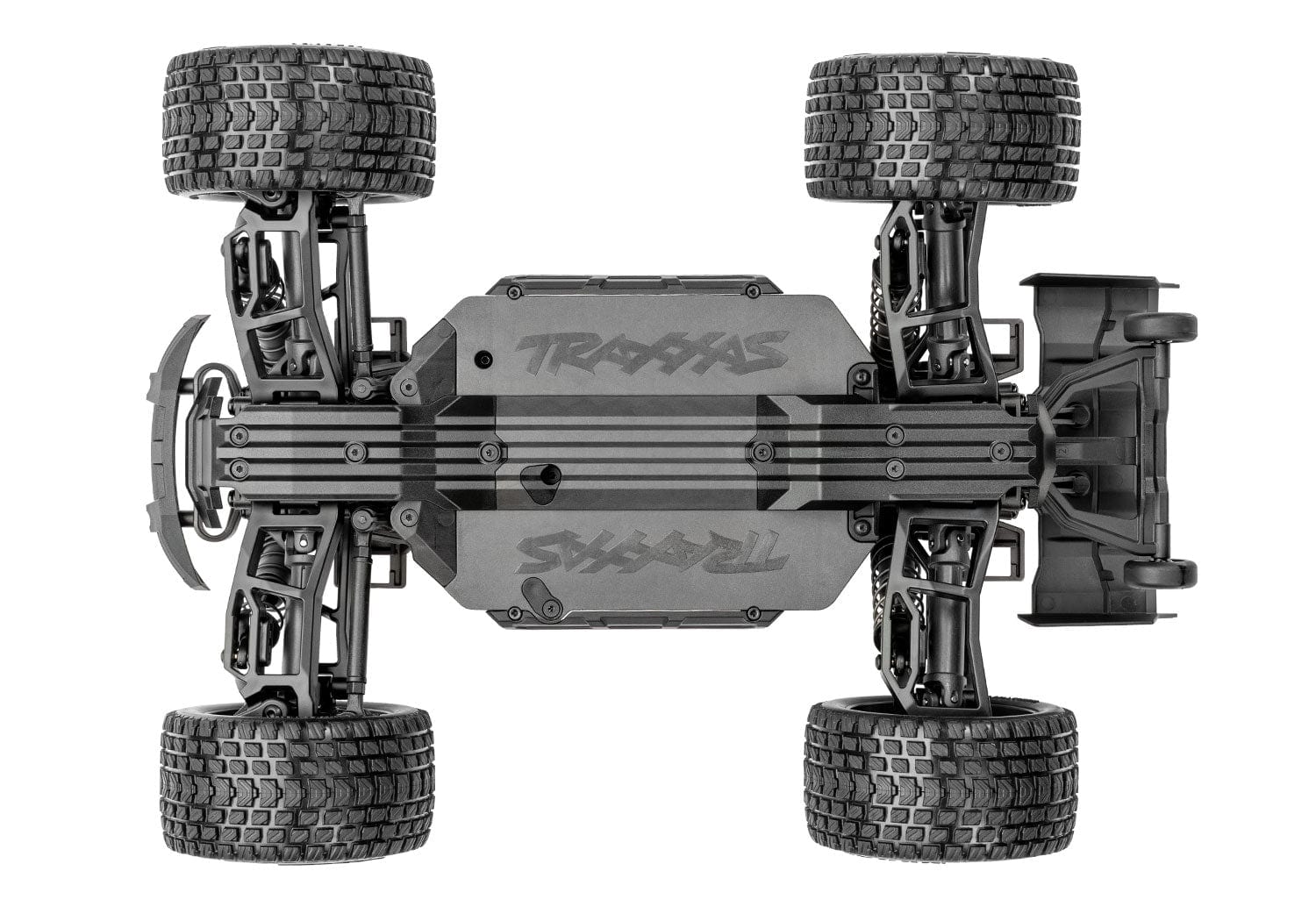 [Motor] Traxxas Mini XRT VXL-3s - şasi alt görünümü alüminyum koruma plakaları