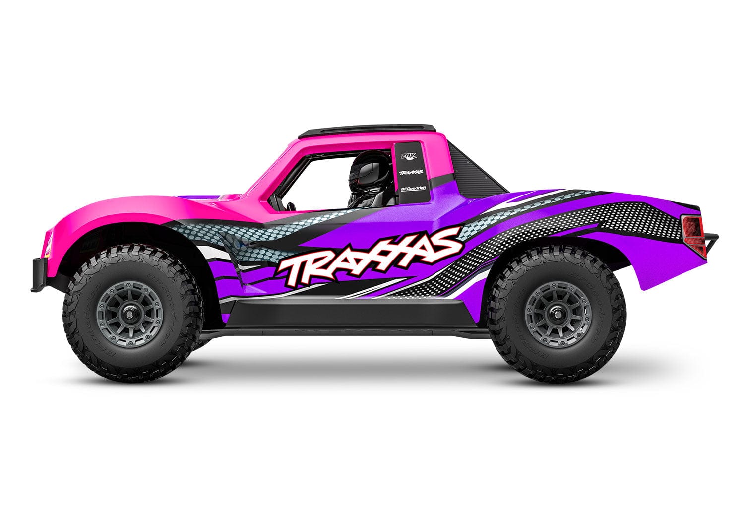 [Dış] Traxxas Mini Slash - pembe kasa yan profil stüdyo görünümü