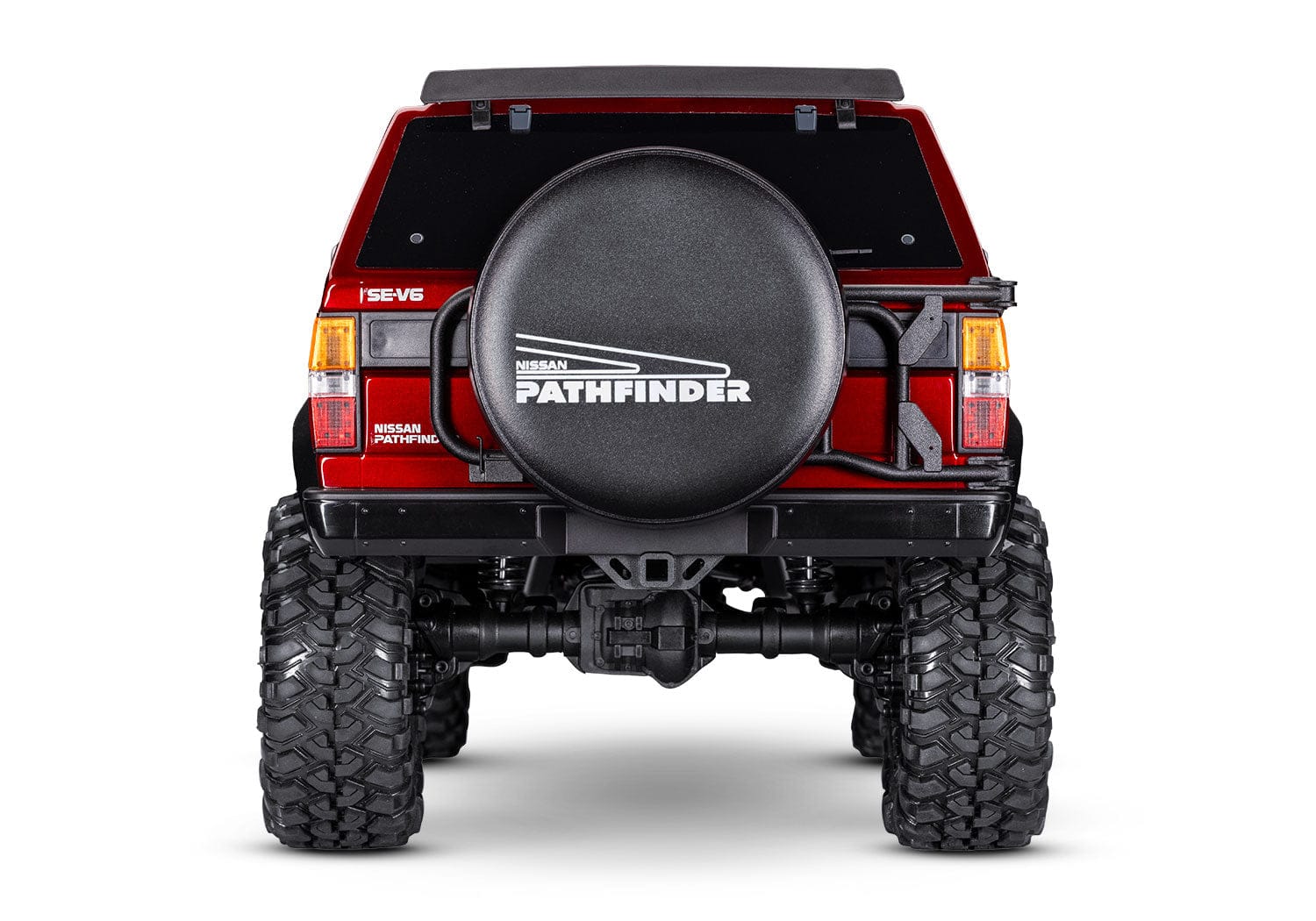 [Dış] Traxxas TRX-4 Pathfinder - kırmızı araç stüdyo arkadan görünüm