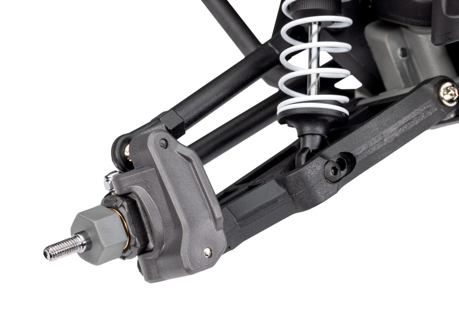 [Motor] Traxxas Stampede XL-5 - ön süspansiyon, amortisör ve aks göbeği yakın çekim