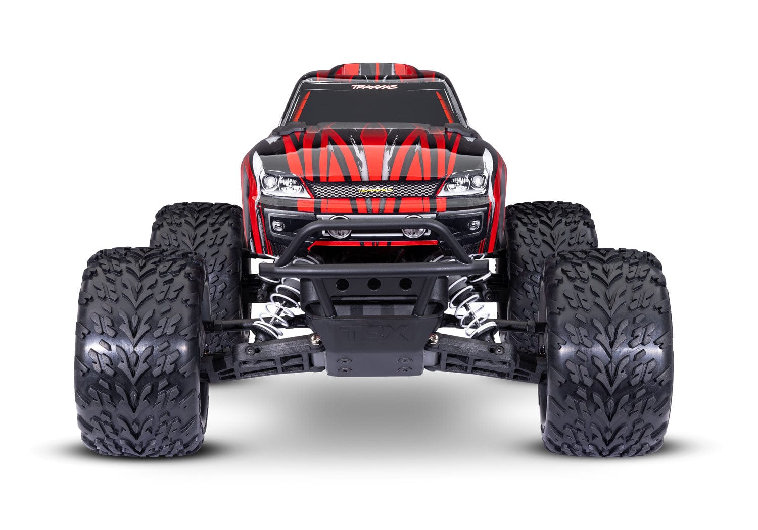 [Dış] Traxxas Stampede XL-5 - kırmızı araç önden stüdyo görünümü