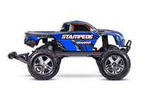 [Dış] Traxxas Stampede XL-5 - mavi araç yandan stüdyo görünümü