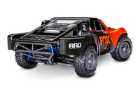 [Dış] Traxxas Slash 4x4 Combo - siyah-turuncu FOX sürümü arkadan 3/4 stüdyo görünümü