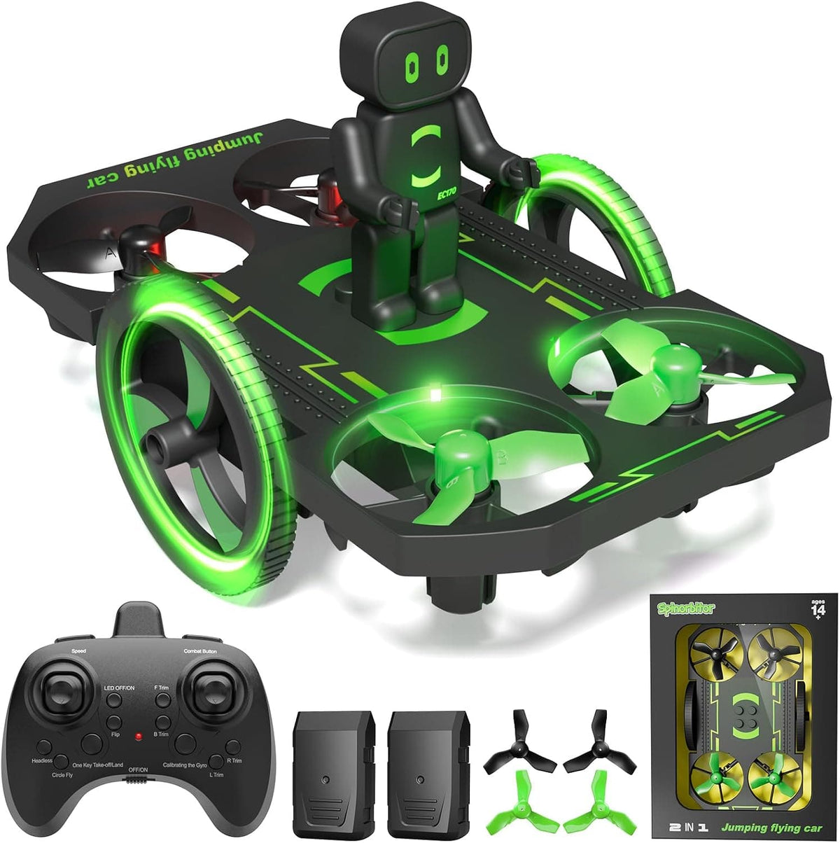 Wowitoys H4828 Jumping Flying Car Drone - set içeriği