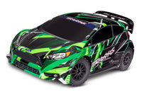 [Dış] Traxxas Fiesta Rally Combo - yeşil gövde ön çeyrek açı stüdyo görünümü