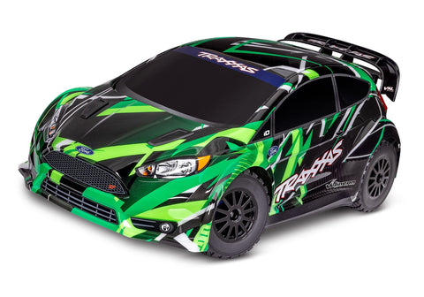 [Dış] Traxxas Fiesta Rally Combo - yeşil gövde ön çeyrek açı stüdyo görünümü