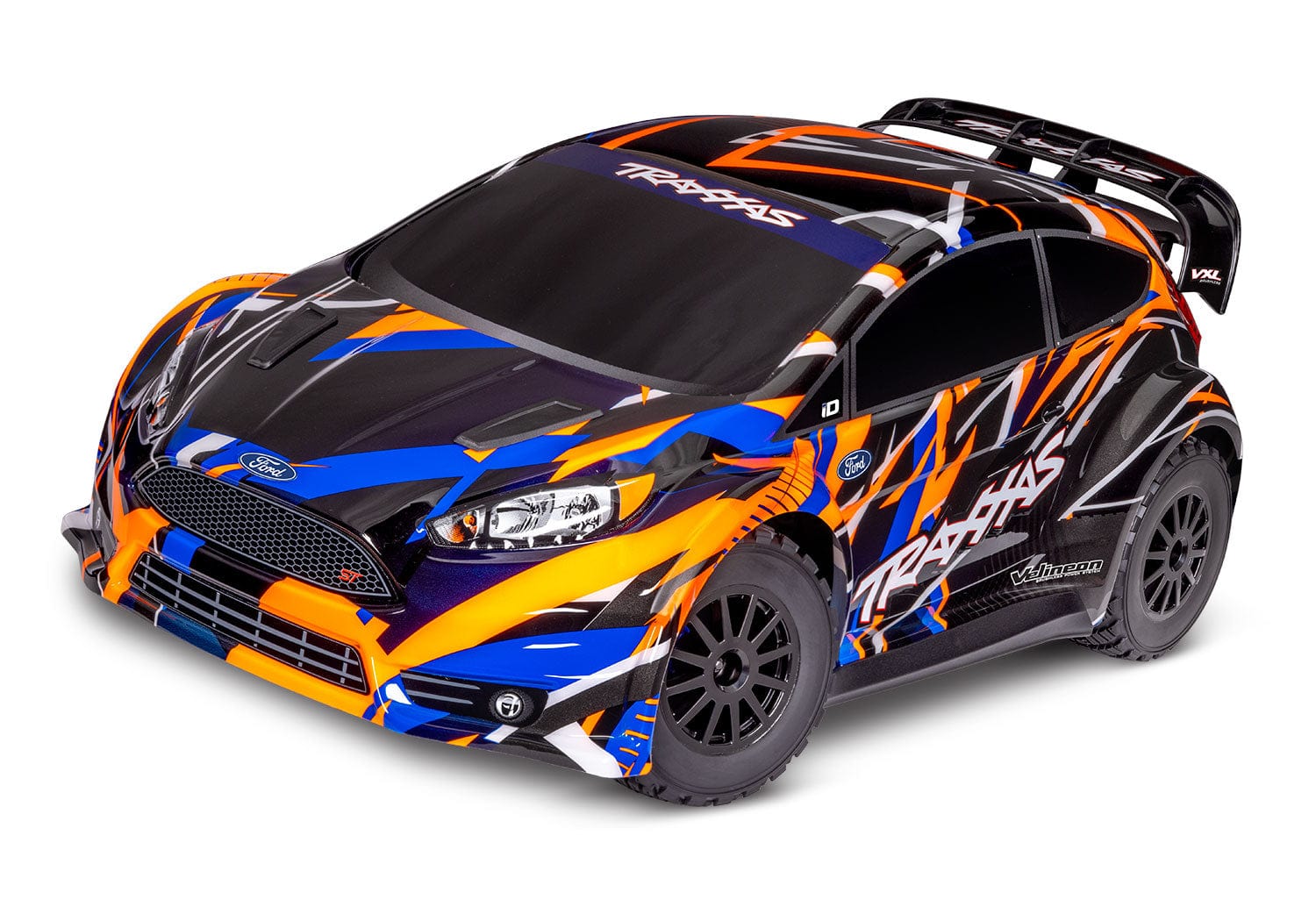 [Dış] Traxxas Fiesta Rally Combo - turuncu gövde ön çeyrek açı stüdyo görünümü