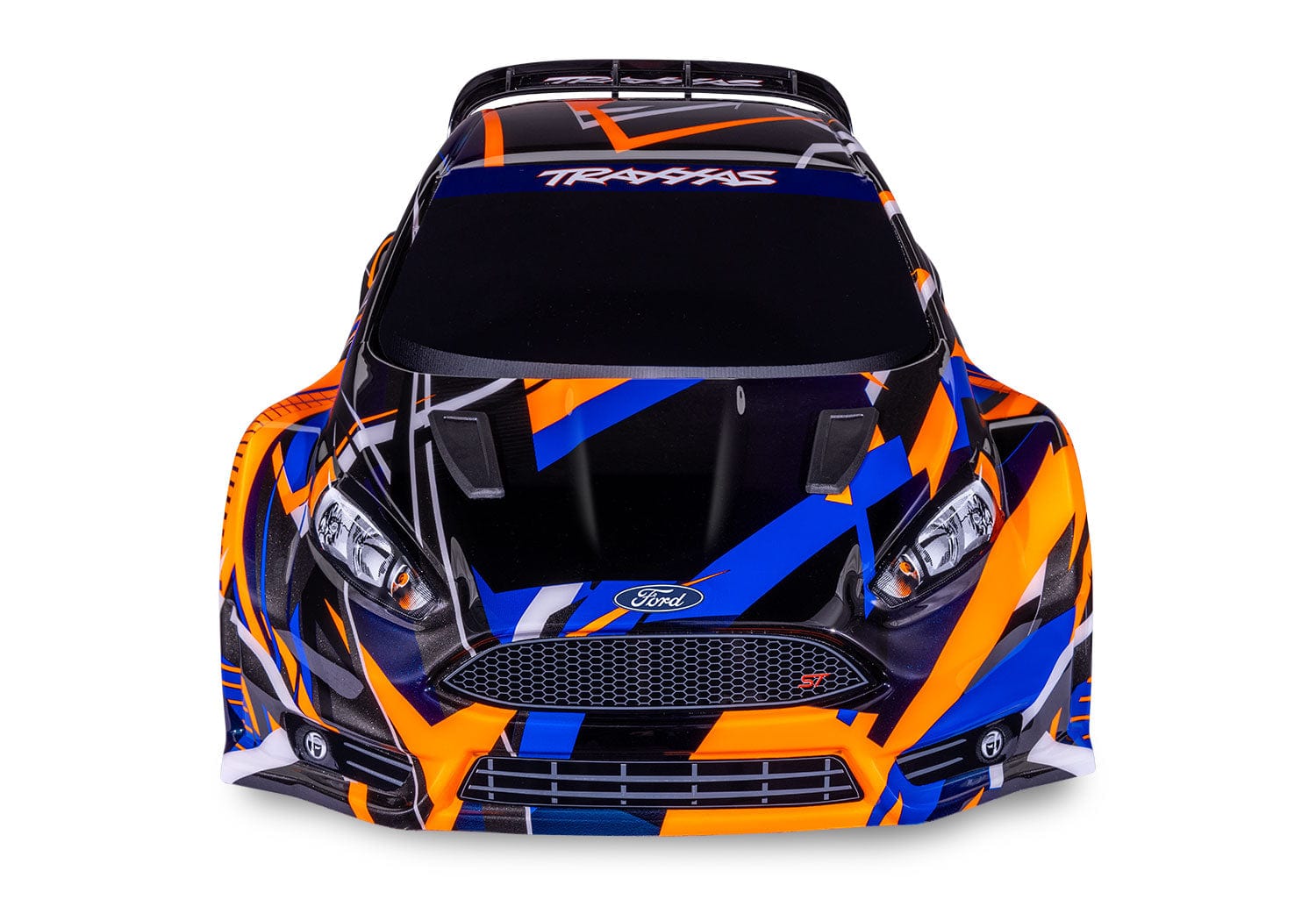 [Dış] Traxxas Fiesta Rally Combo - turuncu gövde önden stüdyo görünümü