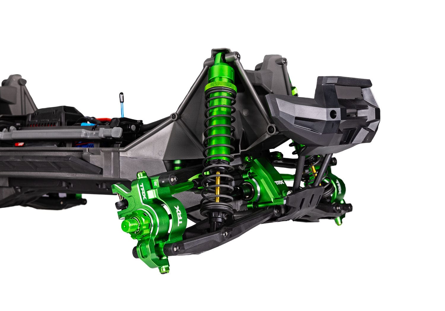 [Motor] Traxxas X-Maxx - ön süspansiyon amortisör ve salıncak yakın çekim