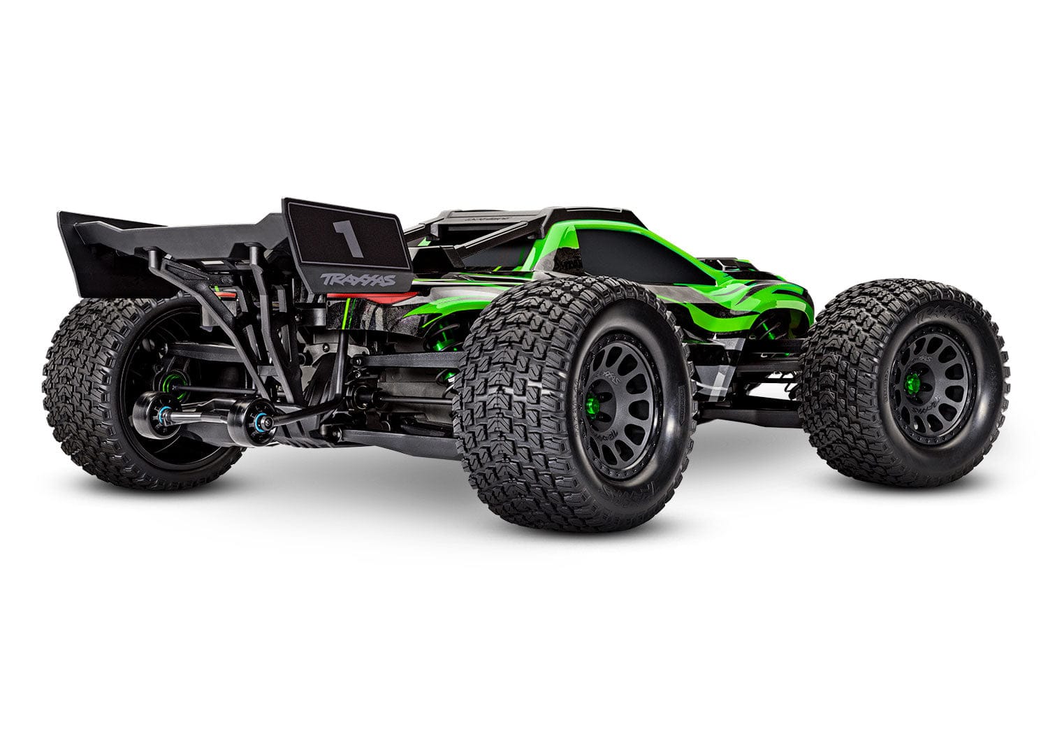 [Motor] Traxxas XRT 4WD - arka süspansiyon ve aktarma şaftı stüdyo yakın görünüm