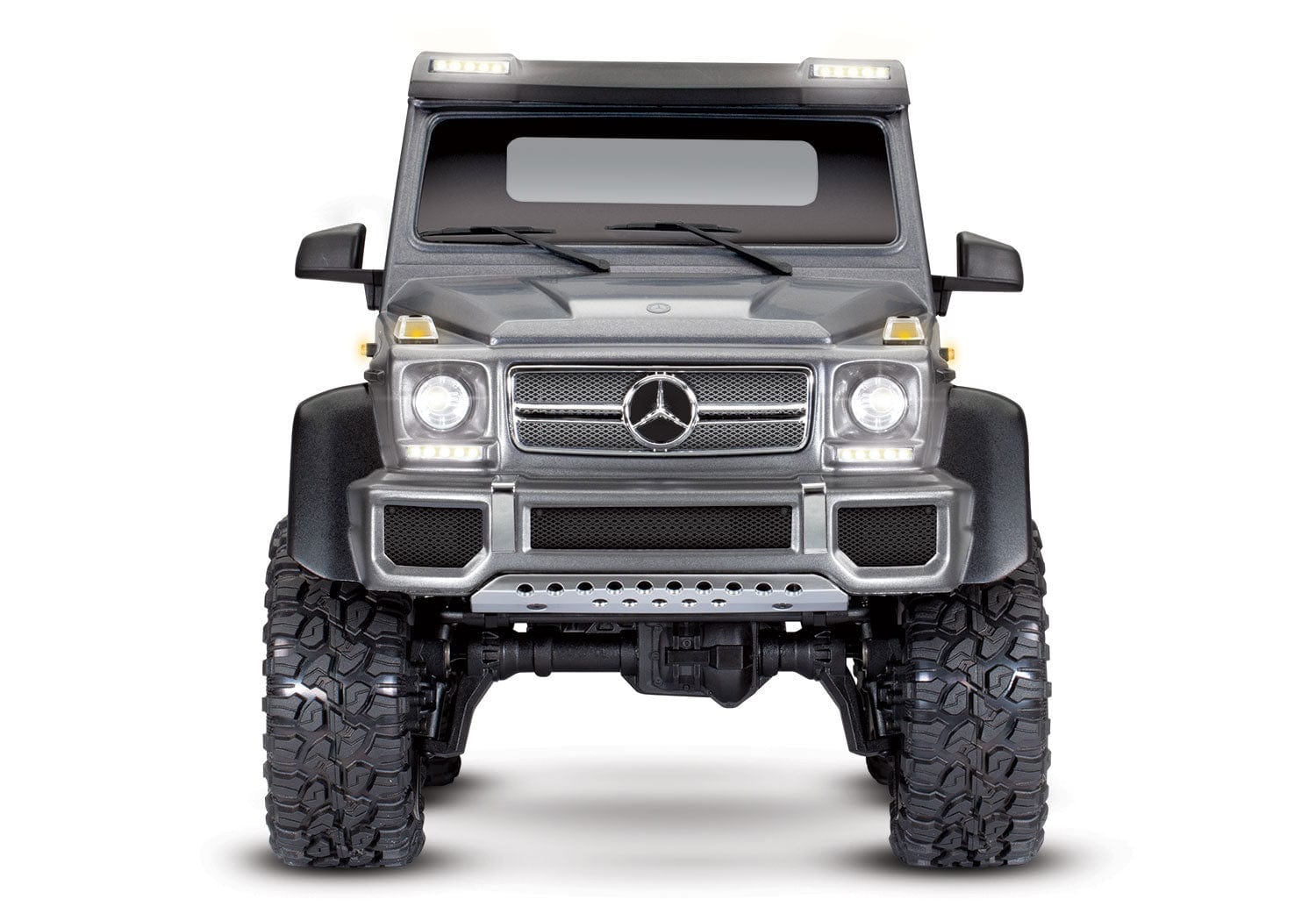 [Dış] Traxxas G63 6x6 - gümüş stüdyo önden görünüm