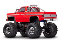 [Dış] Traxxas TRX-4MT K10 - Kırmızı Chevrolet K10 Monster Truck stüdyo arka görünüm