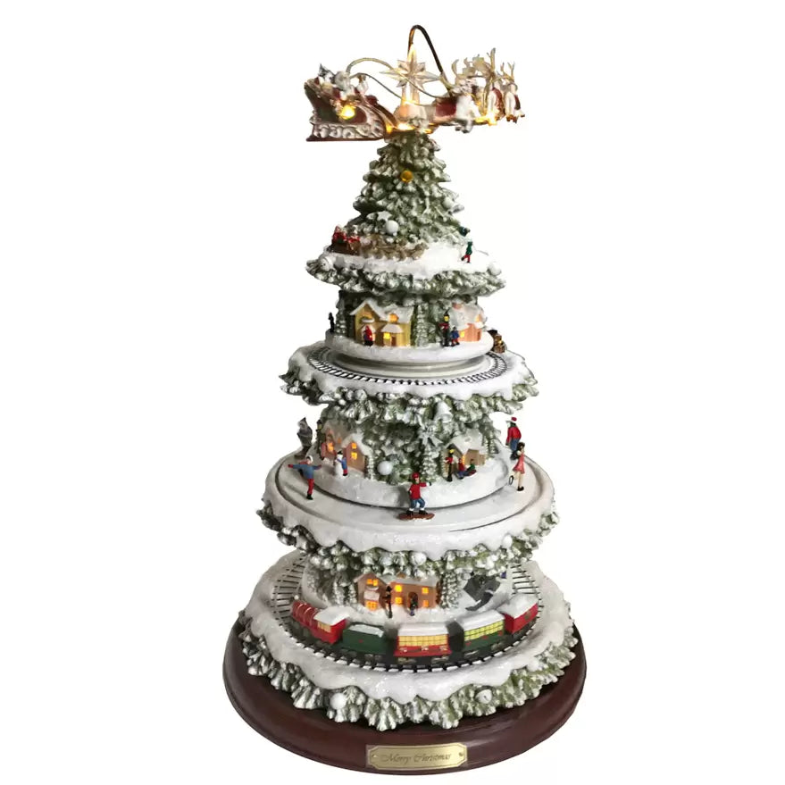 New Year Stories Tree With Carousel 46cm