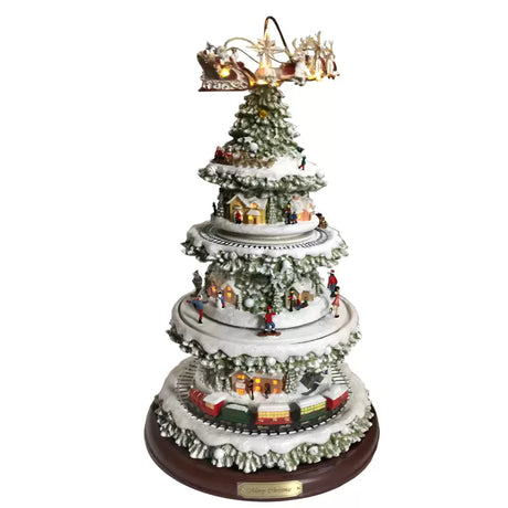 New Year Stories Tree With Carousel 46cm