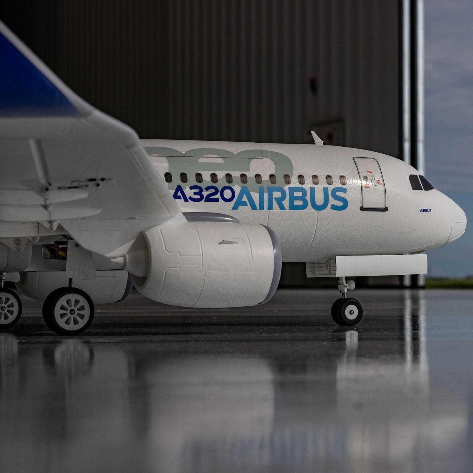 [Dış] E-Flite Airbus A320neo Twin 64mm EDF - Pist üzerinde arkadan görünüm, dramatik gökyüzü