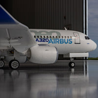 [Dış] E-Flite Airbus A320neo Twin 64mm EDF - Pist üzerinde arkadan görünüm, dramatik gökyüzü