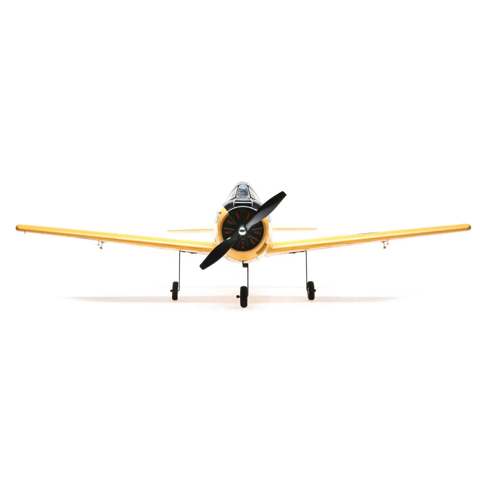 [Dış] E-flite T-28 Trojan 1.1m - Stüdyo çekimi, önden görünüm, radyal motor kaporta detayı