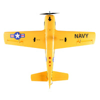 [Dış] E-flite T-28 Trojan 1.1m - Üstten kuş bakışı görünüm, kanat üst yüzey ve NAVY yazısı