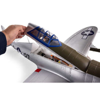 [Motor] E-flite P-47 Razorback 1.2m - Kabin açık, iç elektronik ve batarya bölmesi erişimi