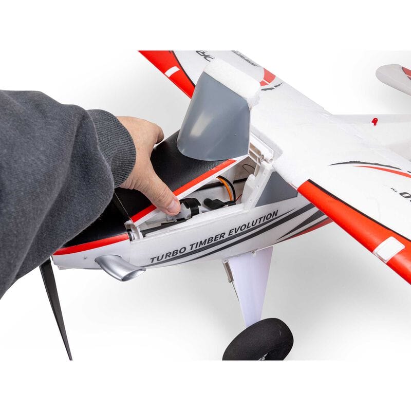 [Motor] E-flite Turbo Timber Evolution 1.5m - kanopi açık, batarya ve elektronik bölmesi