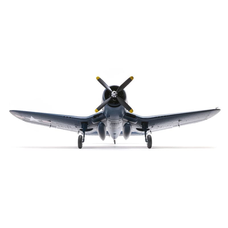 [Dış] E-flite F4U-4 Corsair 1.2m - Stüdyo çekimi, önden ters martı kanat görünümü