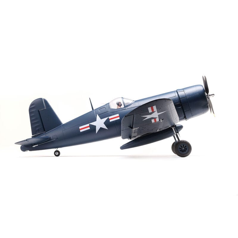 [Dış] E-flite F4U-4 Corsair 1.2m - Stüdyo çekimi, sol yan profil Marines işaretleri