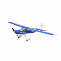 [Dış] E-Flite Valiant 1.3m BNF Basic - Beyaz zemin üzerinde genel görünüm, mavi-beyaz boya şeması
