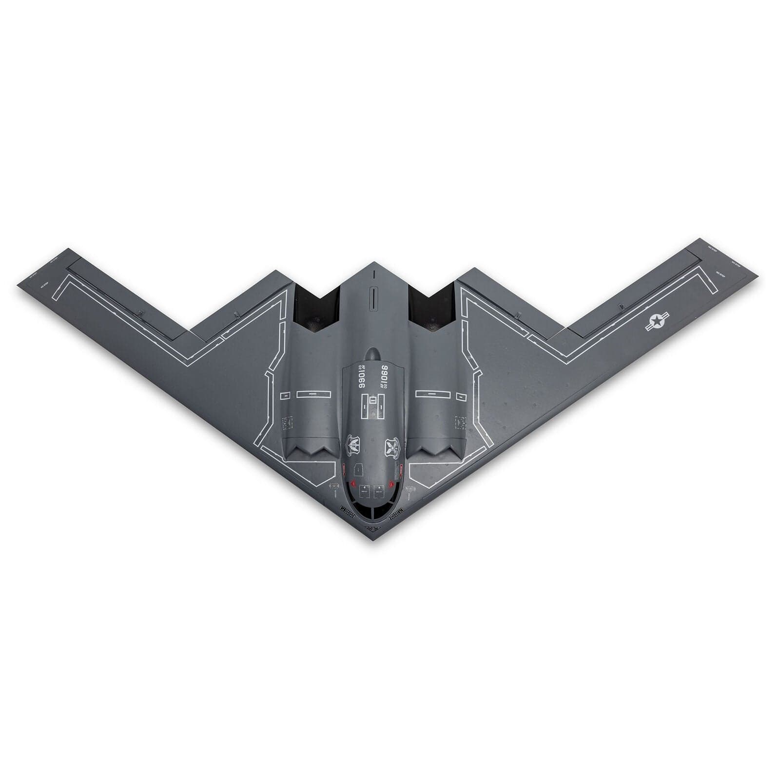 [Detay] E-flite Micro B-2 Spirit Twin 30mm EDF - Burun ve kokpit yakın çekimi, panel çizgileri ve işaretler