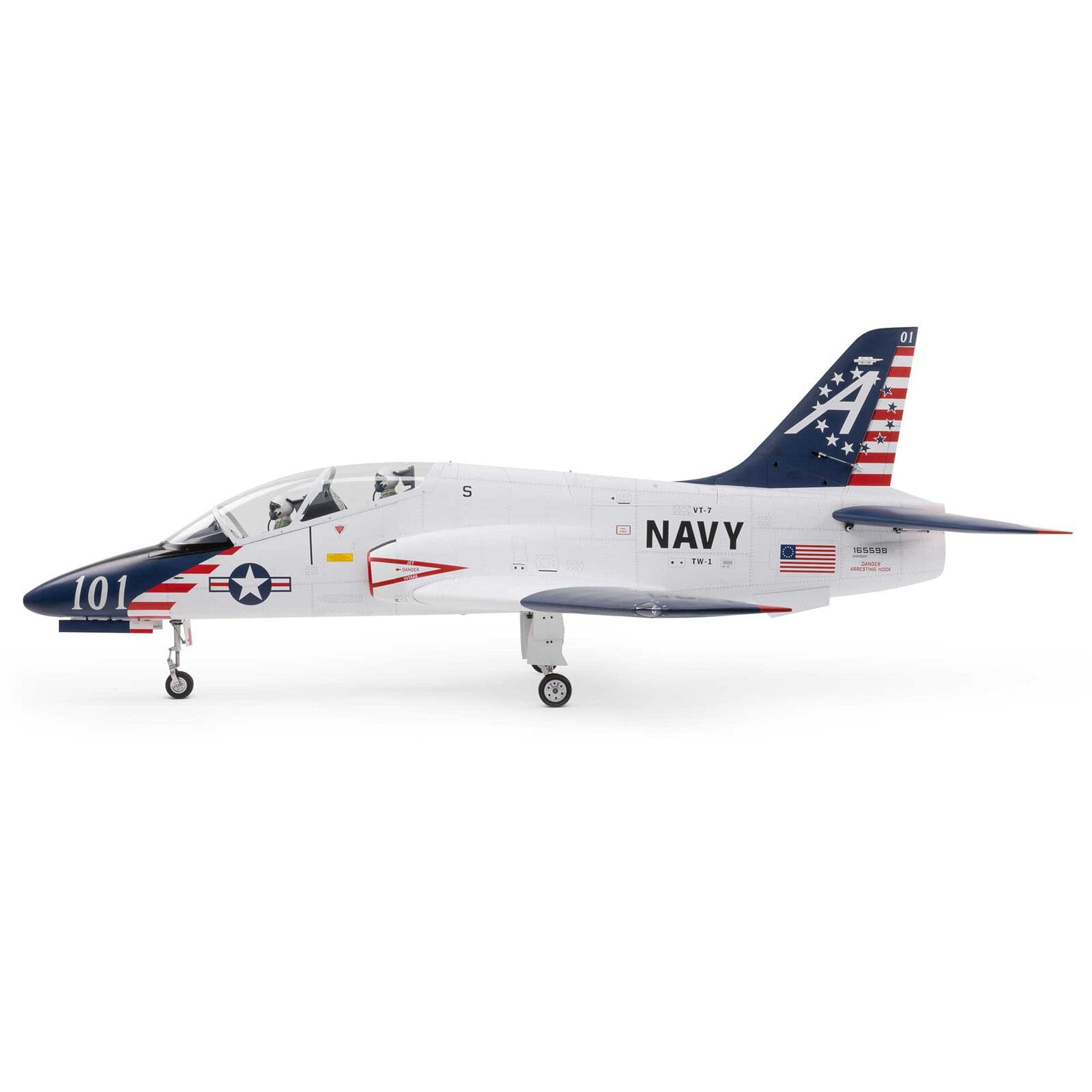 [Dış] Hangar 9 Hawk T-45 ARF - Sol yandan tam profil stüdyo görünümü