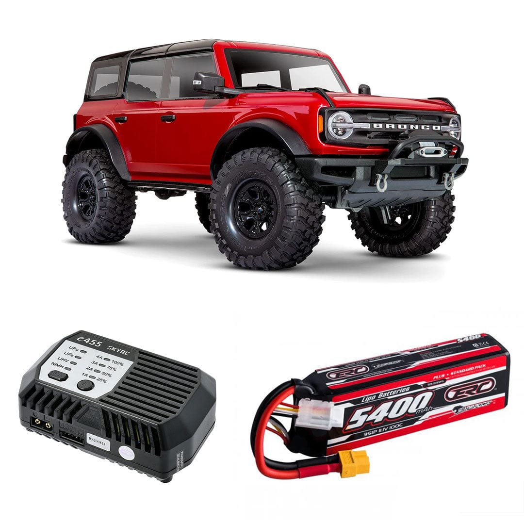 [Dış] Traxxas TRX-4 Bronco 2021 - Rapid Red araç SkyRC e455 şarj ve ERCPlus 5400mAh 3S LiPo combo