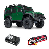 [Dış] Traxxas TRX-4 Defender Combo - Yeşil Defender ERC LiPo batarya ve SkyRC e455 şarj aleti stüdyo paket görseli
