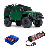 [Dış] Traxxas TRX-4 Defender Combo - Yeşil Defender Traxxas iD 5000mAh LiPo batarya ve USB-C şarj aleti paket