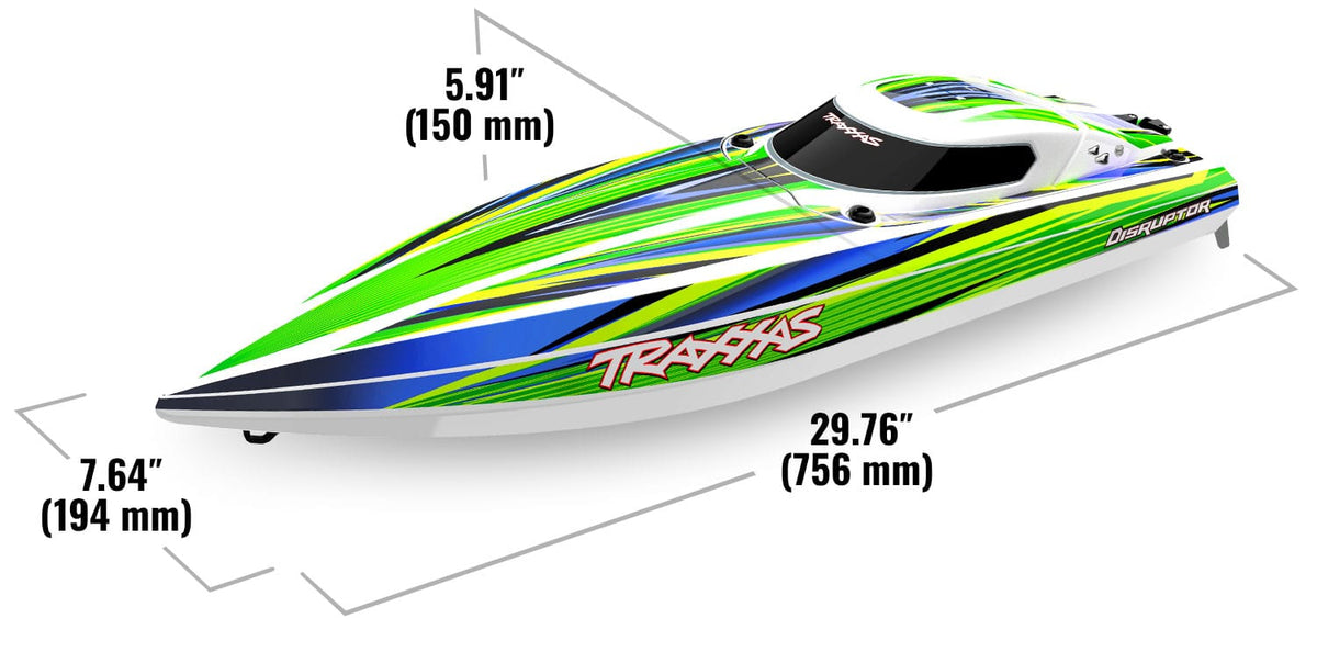 Traxxas Disruptor VXL-4S - ölçüler, önden görünüm