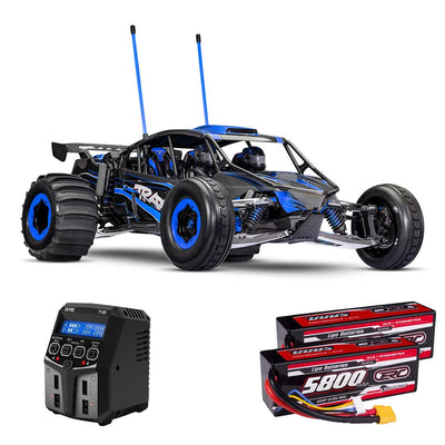 [Dış] Traxxas Funco Sand Car - mavi araç şarj aleti ve batarya combo seti