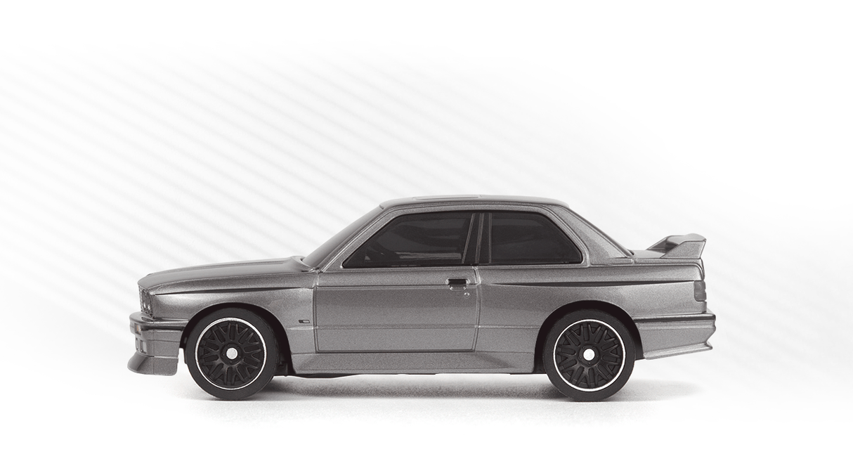 HPI nano-TTR BMW M3 Ravaglia Nogaro Gümüş 1/64 RC araba - yan profil