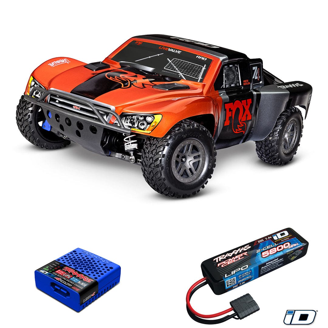 [Dış] Traxxas Slash 4x4 Combo - turuncu FOX sürümü 5800mAh LiPo batarya ve şarj cihazı kombo set görünümü