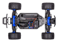[Motor] Traxxas Rustler Combo - üstten şasi görünümü, motor, ESC ve batarya yerleşimi