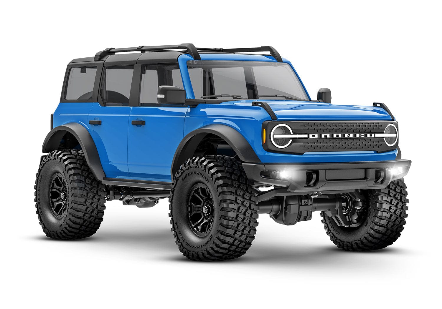 [Dış] Traxxas TRX-4M Bronco - mavi araç ön çaprazdan stüdyo görünümü