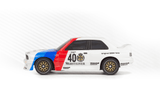 HPI nano-TTR BMW M3 Warsteiner Beyaz — üç renkli WTC yarış livery'si 1/64 RC araba - yan profil