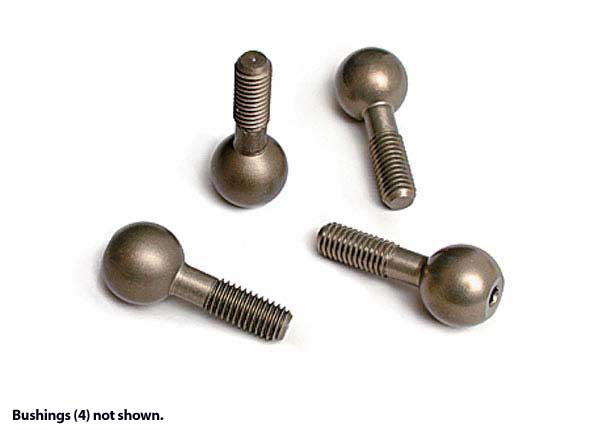 Hard-anodized 7075-T6 aluminum pivot balls (4)/ pivot ball cap bushings (4)