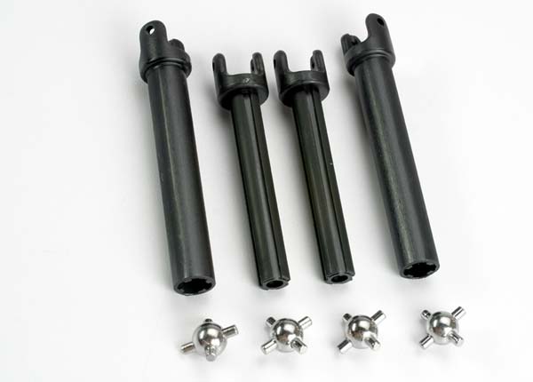 Half shafts, long (heavy duty) (external-splined (2) & internal-splined (2))/ metal U-joints (4)