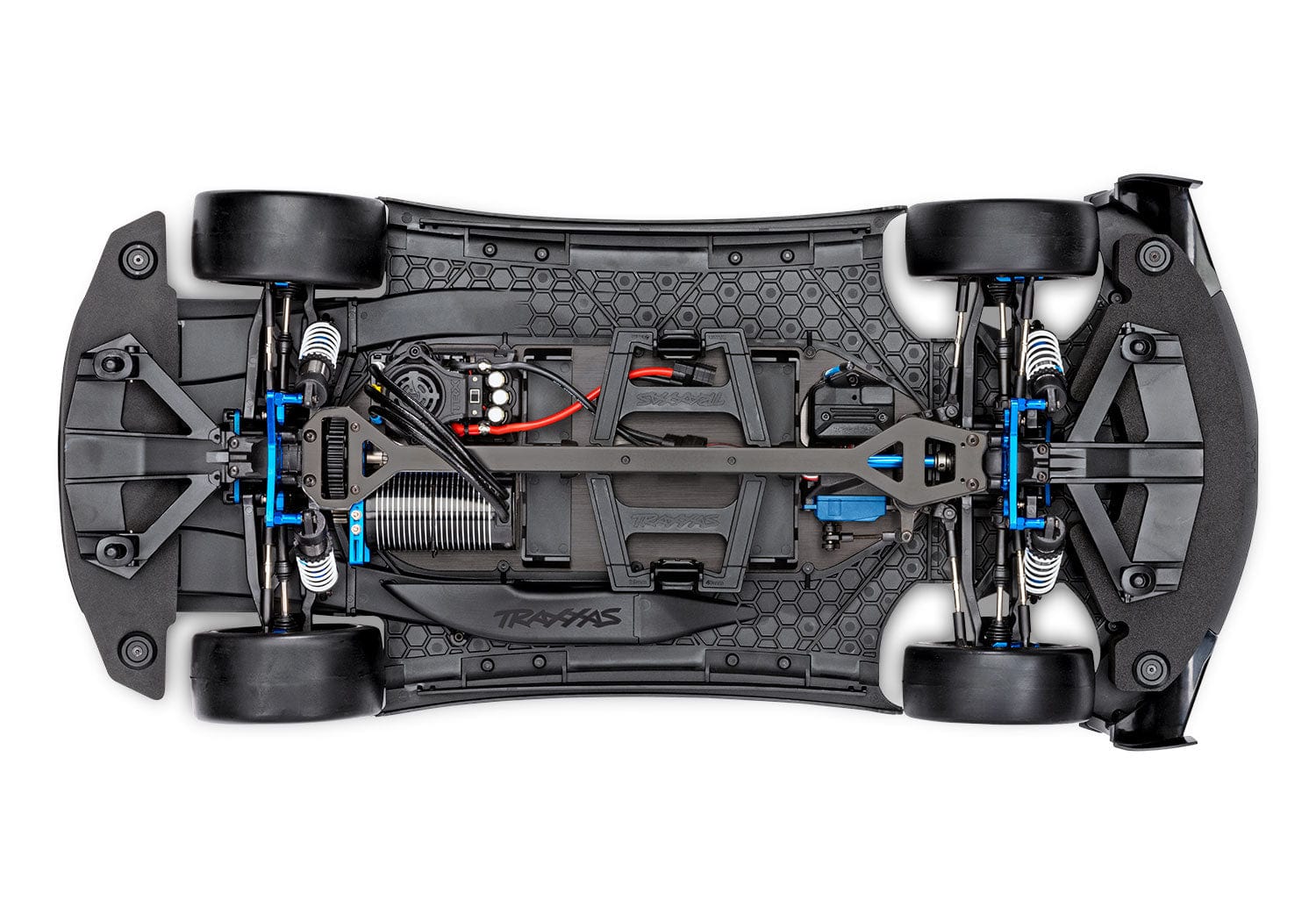 [Motor] Traxxas XO-1 - şasi üstten görünüm, motor ve şanzıman
