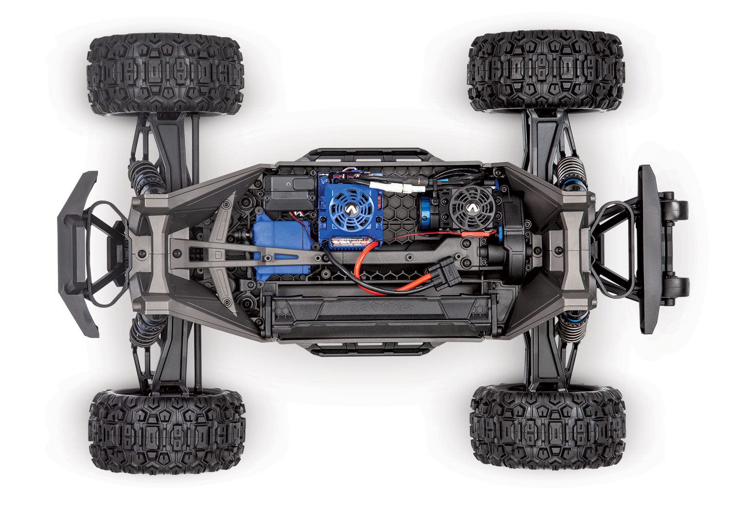 [Motor] Traxxas Wide Maxx - Şasi üstten görünüm batarya ESC motor