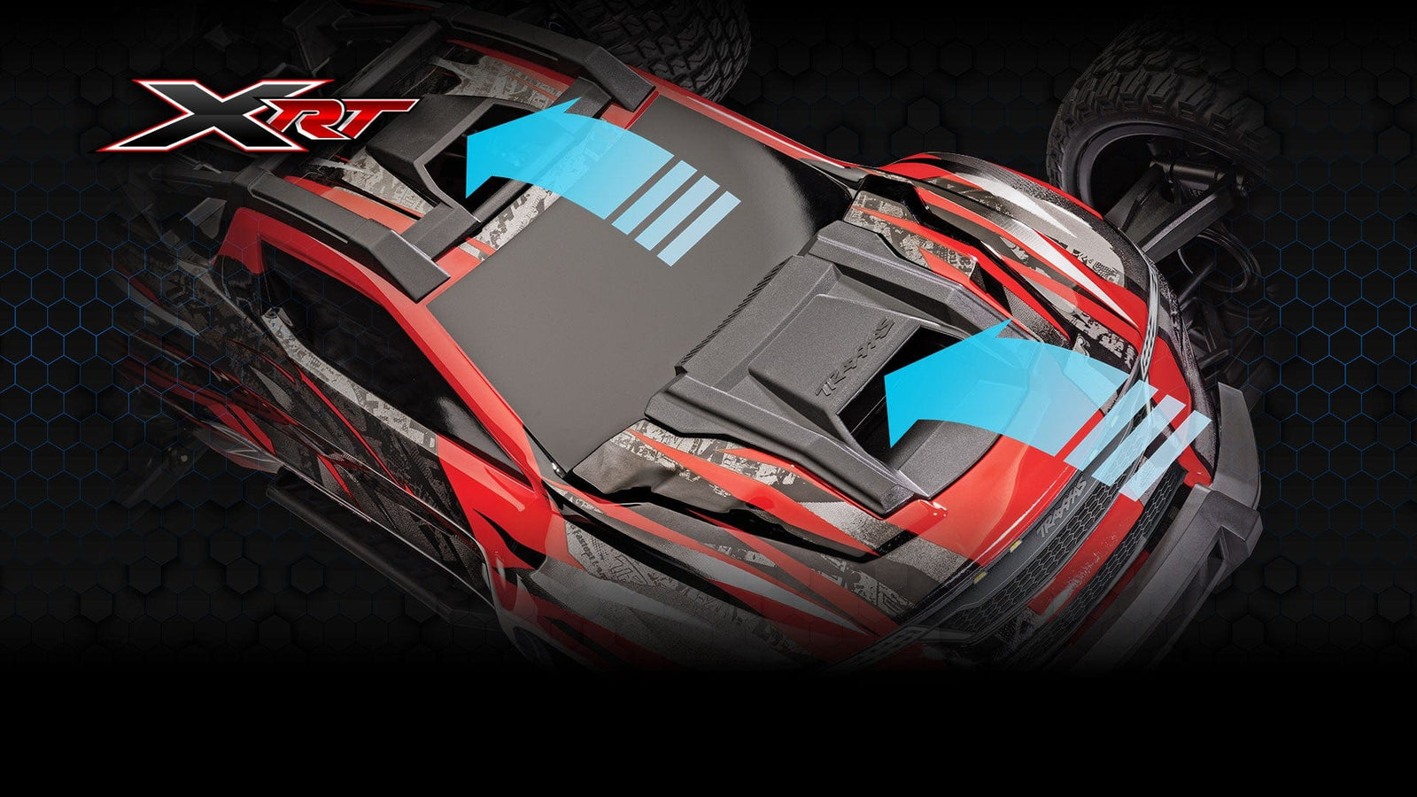 [Detay] Traxxas XRT 4WD - kırmızı kasa üst hava kanalları yakın görünüm