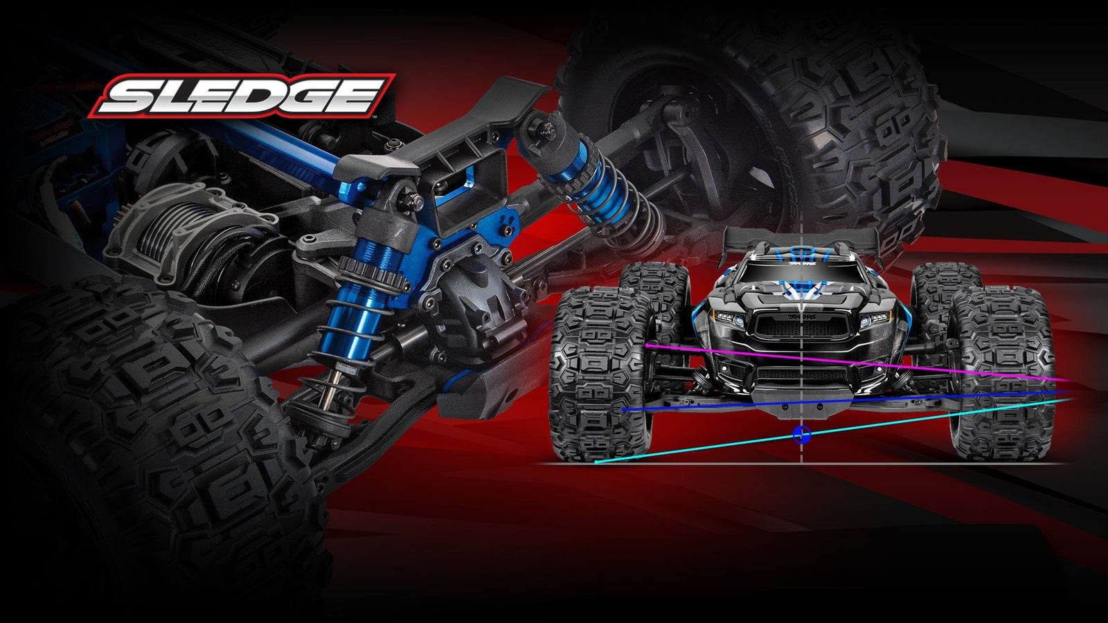 [Motor] Traxxas Sledge - süspansiyon geometrisi ve roll-center şeması